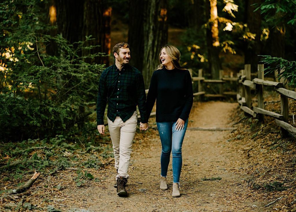 couple walking Redwood Regional Park california