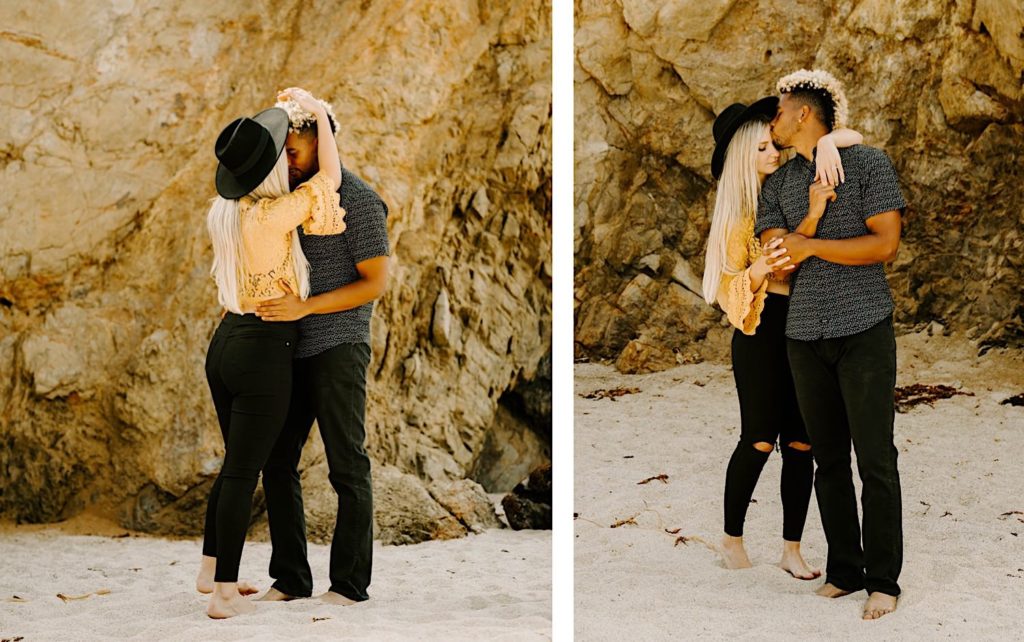 couple holding each other at garapata state beach california