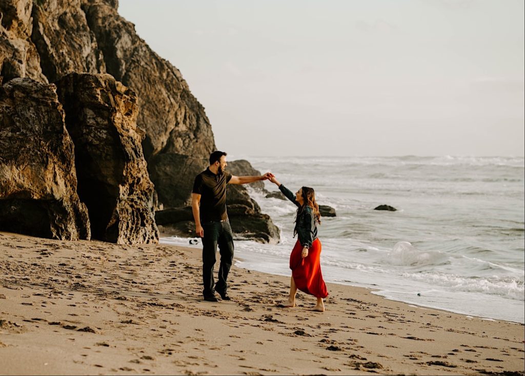 couple dancing at sutro baths in san francisco