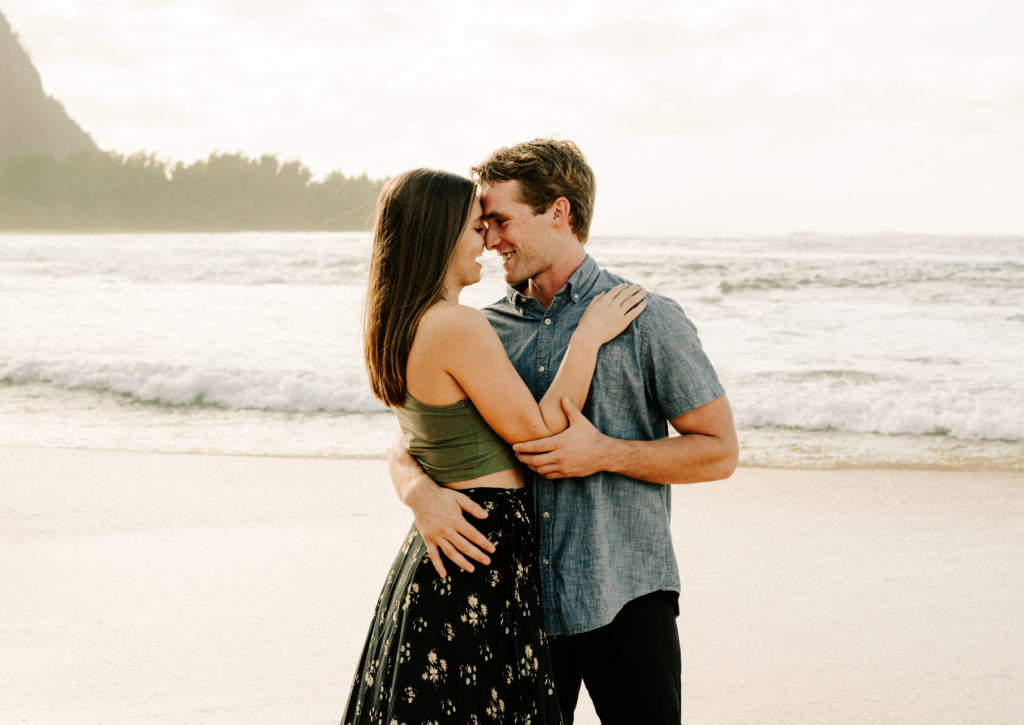 couple engagement photos in Kauai Hawaii