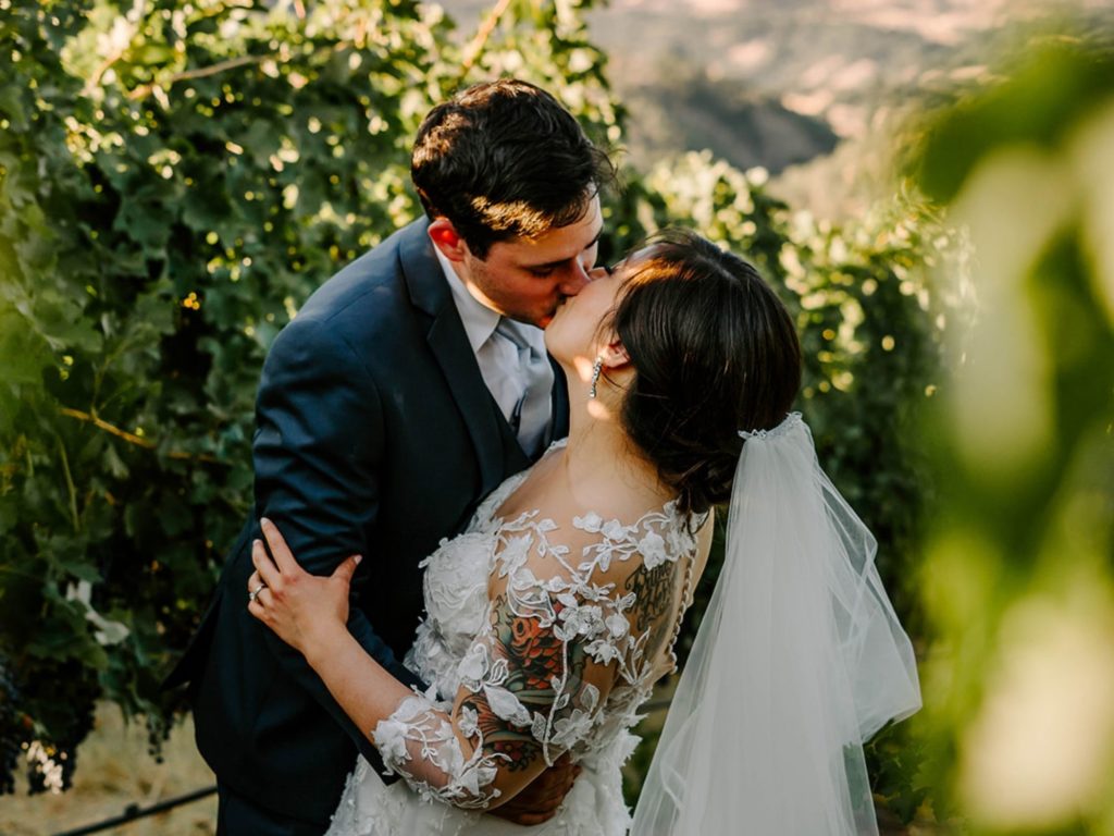 Couple eloping in Napa Valley, California