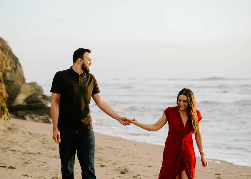 engagement photos at sutro baths in san francisco