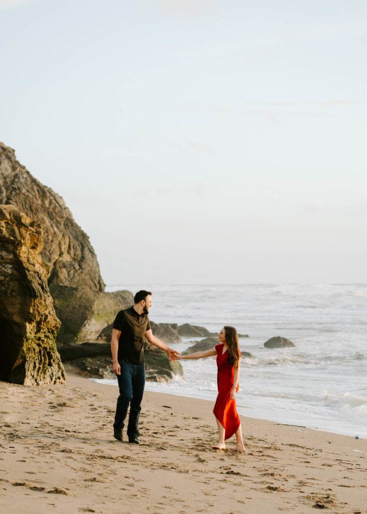 engagement photos at sutro baths in san francisco