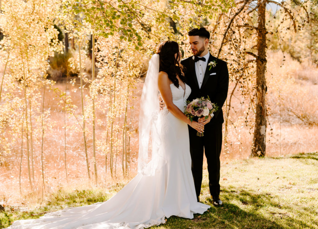 bride and groom at Lake Tahoe Wedding
