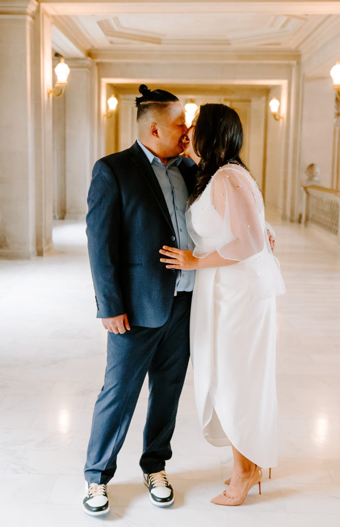 Couple getting married in San Francisco City Hall.