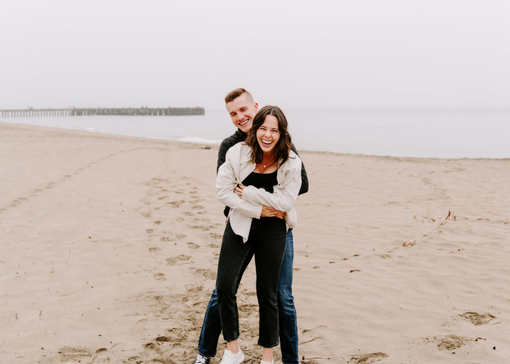 Couple on the beach in San Francisco.