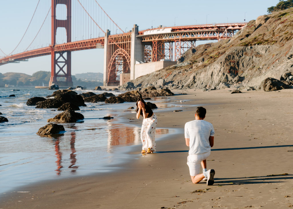 Proposal at Marshall's beach in San Francisco.