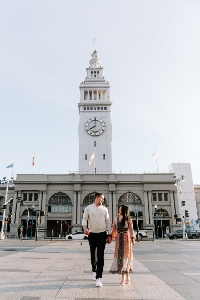 couple walking from ferry building