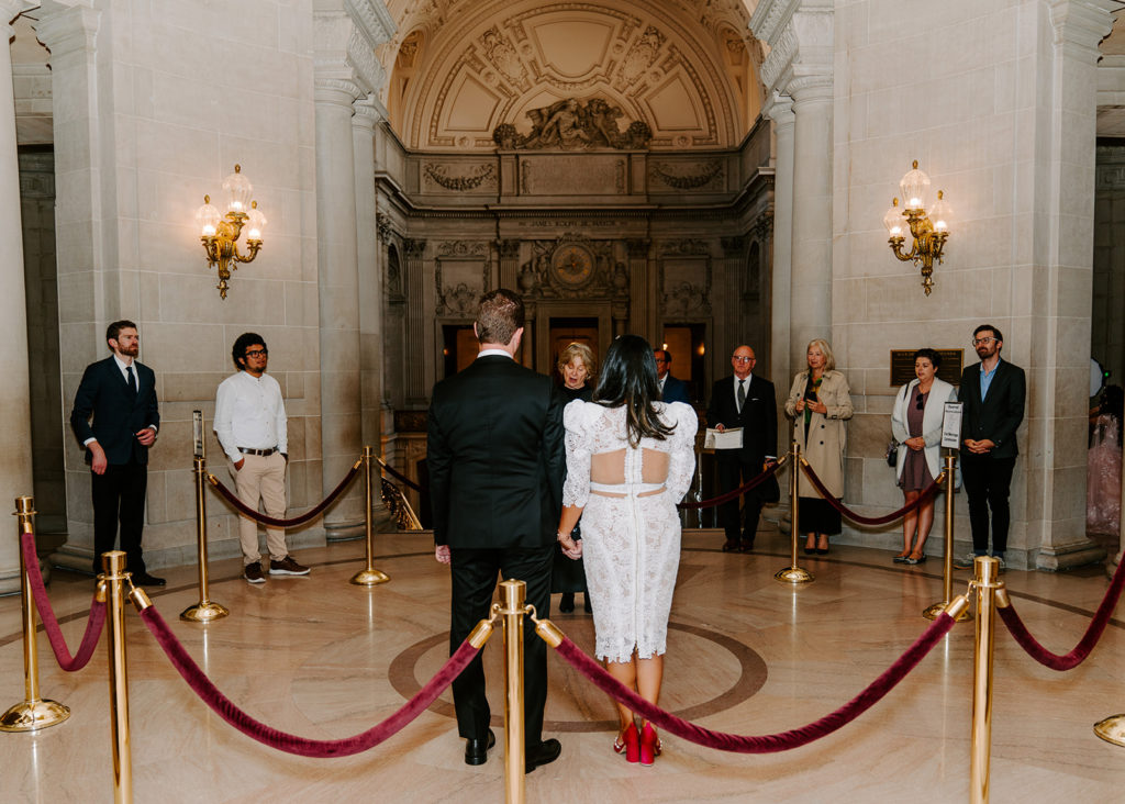 couple getting married at sf city hall