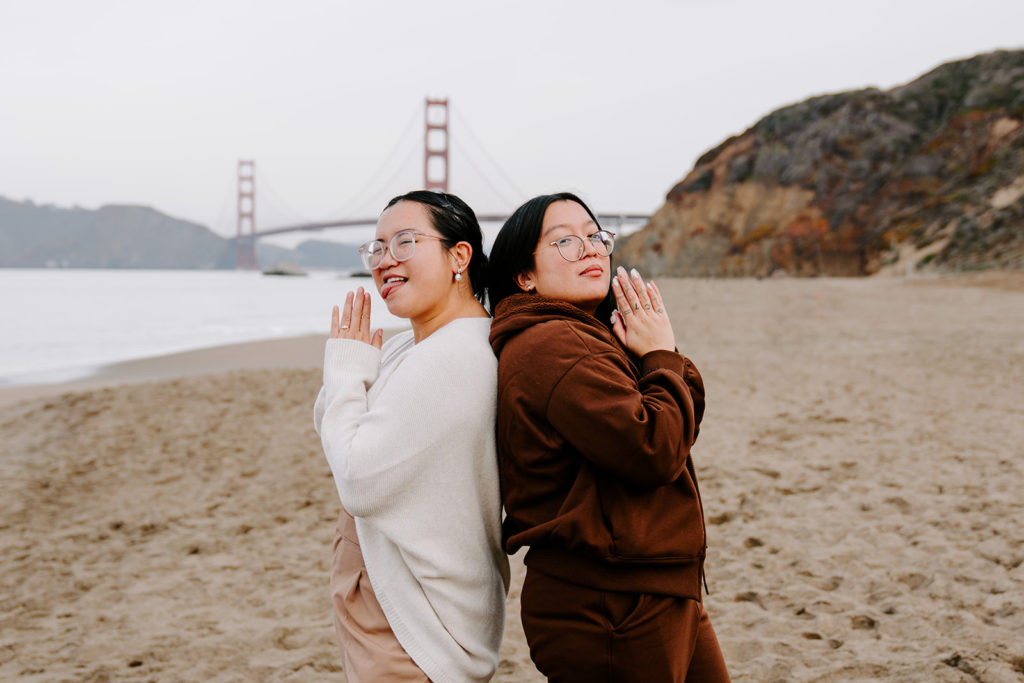 sister pictures baker beach