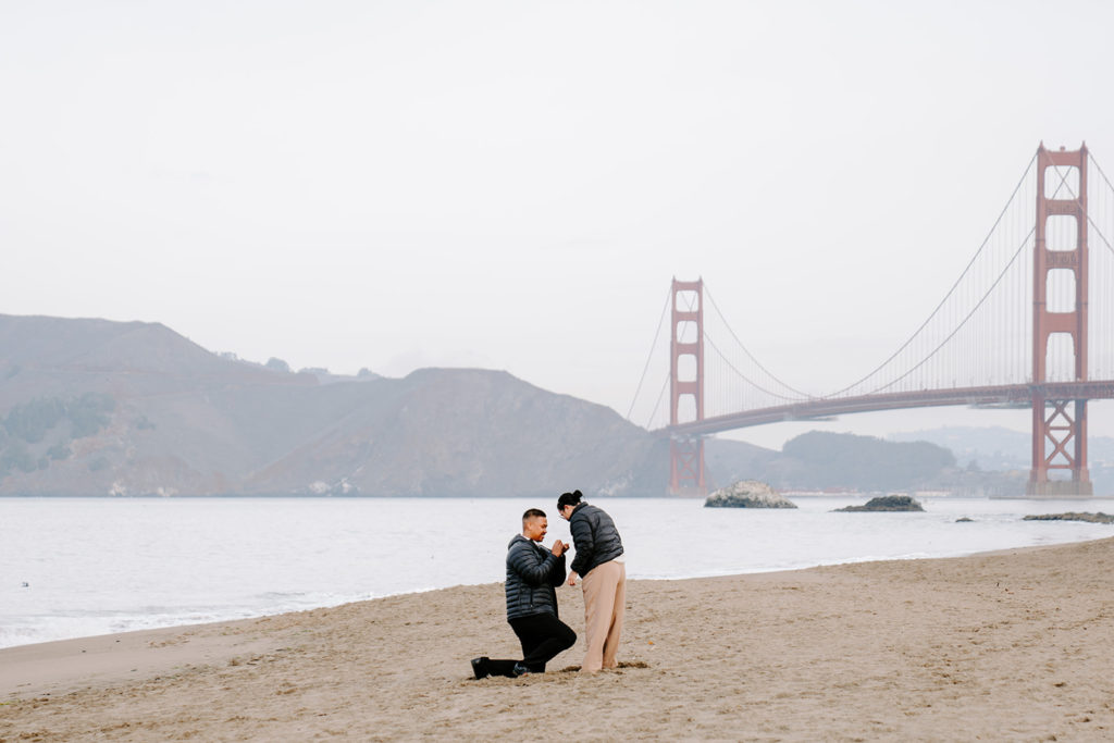 Proposal at baker beach in san francisco